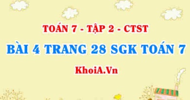 Bài 4 trang 28 SGK Toán 7 tập 2 Chân trời sáng tạo